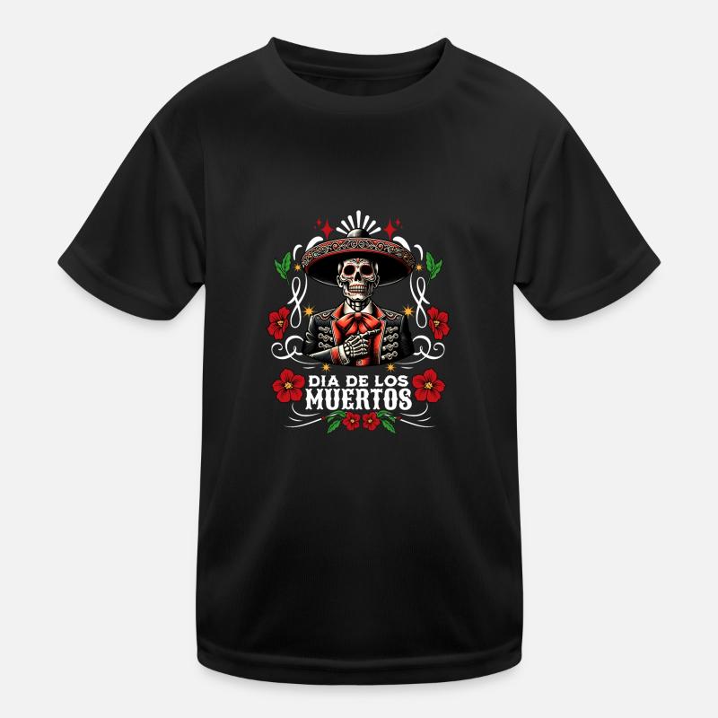Dia De Los Muertos Farbenfrohes Kinder Funktions-T-Shirt