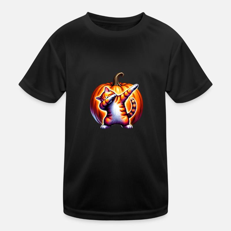 Joyeux Halloween, chat effrayé T-shirt sport Enfant