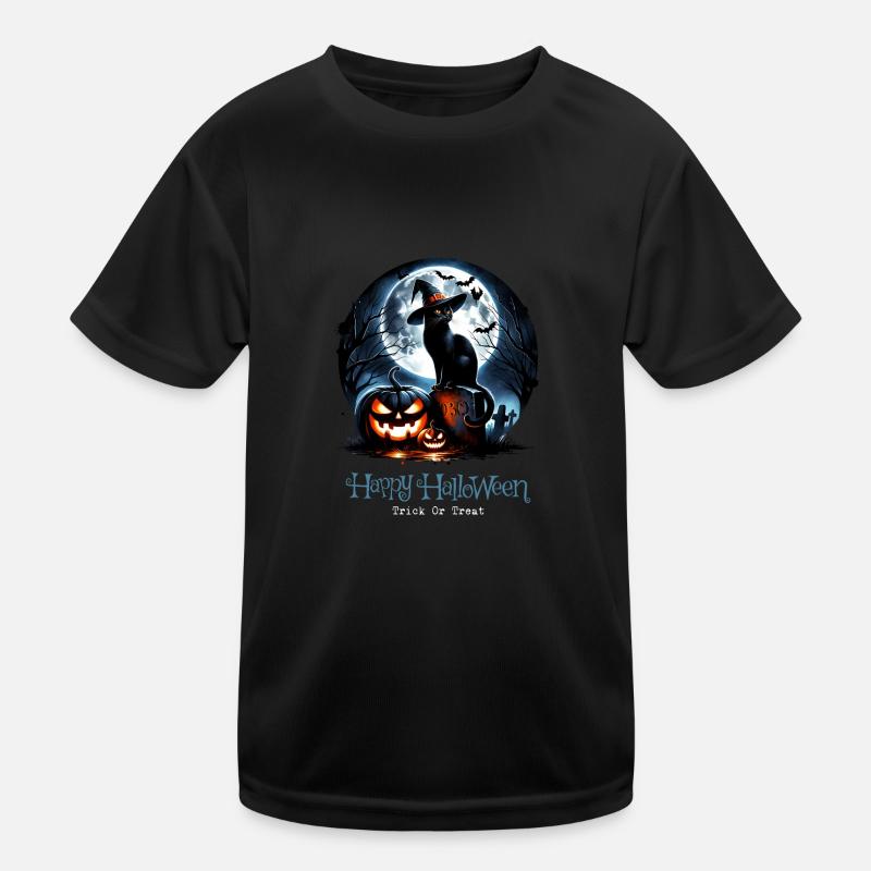 Fröhliches Halloween, Scaredy Cat Kinder Funktions-T-Shirt