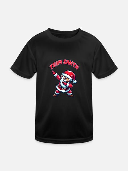 Ho Ho Ho Joyeux Noël, Équipe du Père Noël - T-shirt sport Enfant - noir - Devant