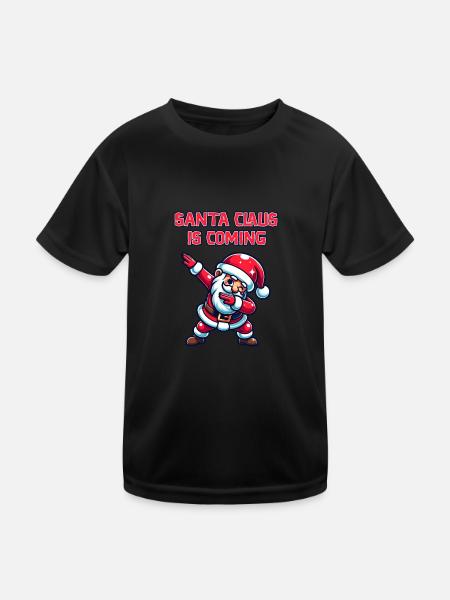Ho Ho Ho Joyeux Noël, Équipe du Père Noël - T-shirt sport Enfant - noir - Devant
