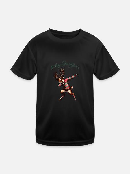 Team Rudolph Merry Christmas Joy - Kids Functional T-Shirt - black - Front