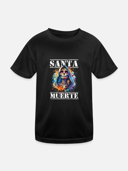Carnaval de Santa Muerte Halloween Día de los Muertes - T-shirt sport Enfant - noir - Devant