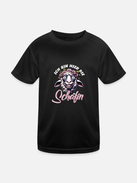 Kölle Alaaf I'm Here The Sheep Fun - Kids Functional T-Shirt - black - Front