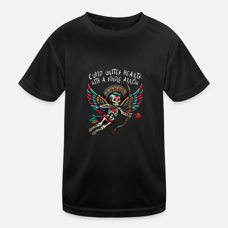 Amor Vereint Herzen Mit Einem Einzigen Pfeil Kinder Funktions-T-Shirt