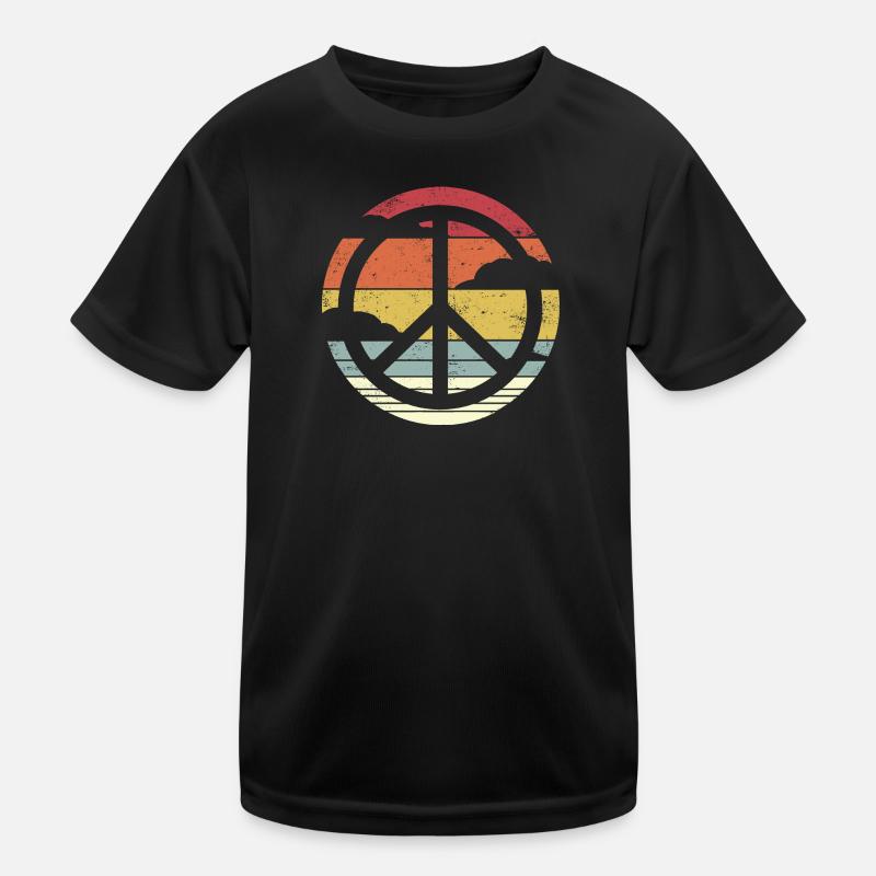 Retro Design Friedenszeichen Peace Zeichen Kinder Funktions-T-Shirt