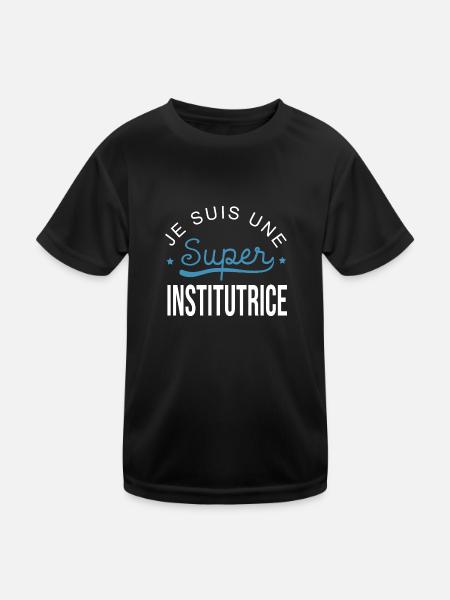 Super institutrice maîtresse - T-shirt sport Enfant - noir - Devant
