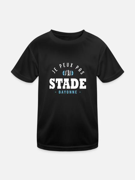 Je peux pas j ai Stade rugby bayonne bayonnais - T-shirt sport Enfant - noir - Devant