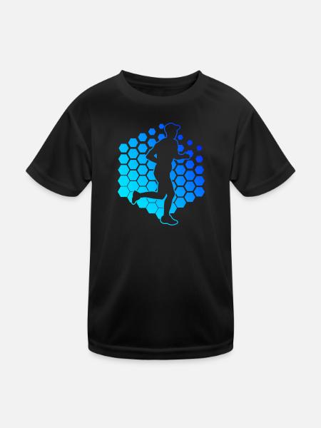 Courir Marathon Coureurs Jogging Course à pied Cross Country - T-shirt sport Enfant - noir - Devant