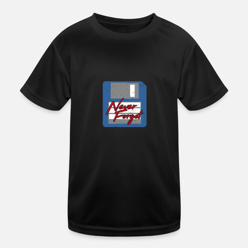 Never Forget Diskette Computer Speicher PC Retro Kinder Funktions-T-Shirt