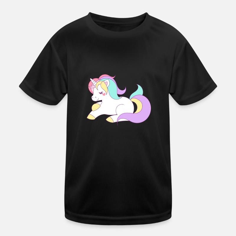 Einhorn - Kinder Funktions-T-Shirt - Schwarz