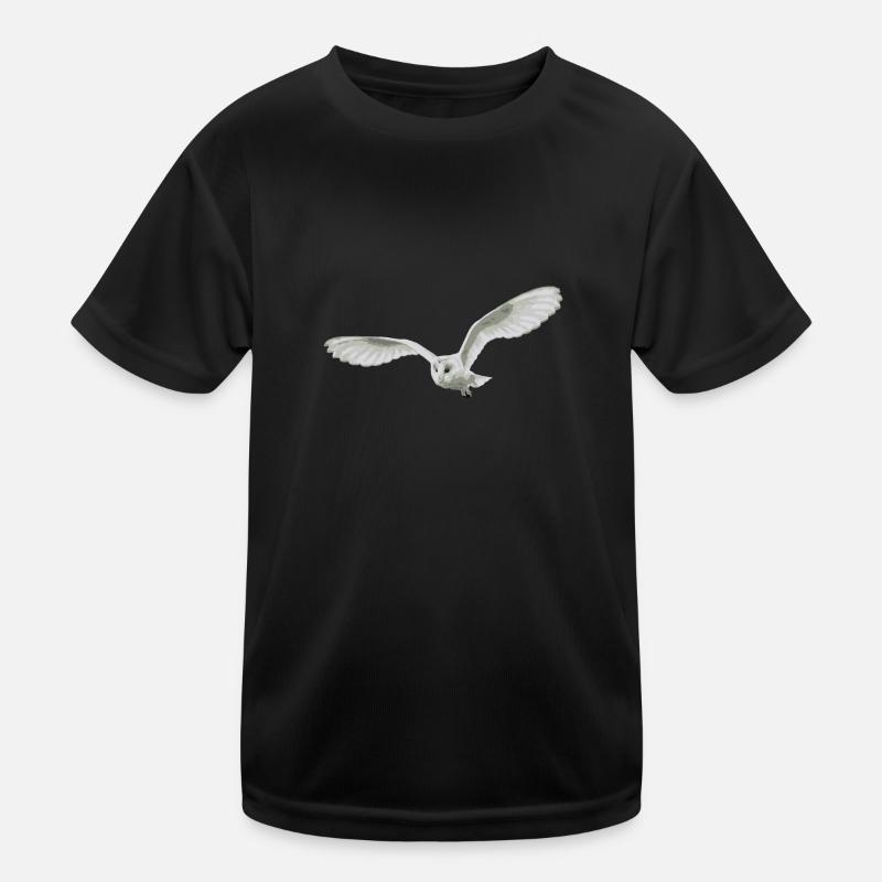 Eule - Kinder Funktions-T-Shirt - Schwarz