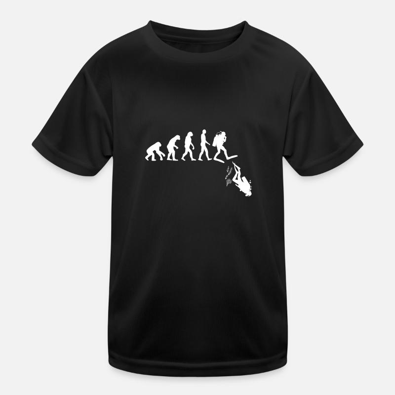 Tauchen Evolution Diver Humor Tauchen - Kinder Funktions-T-Shirt - Schwarz