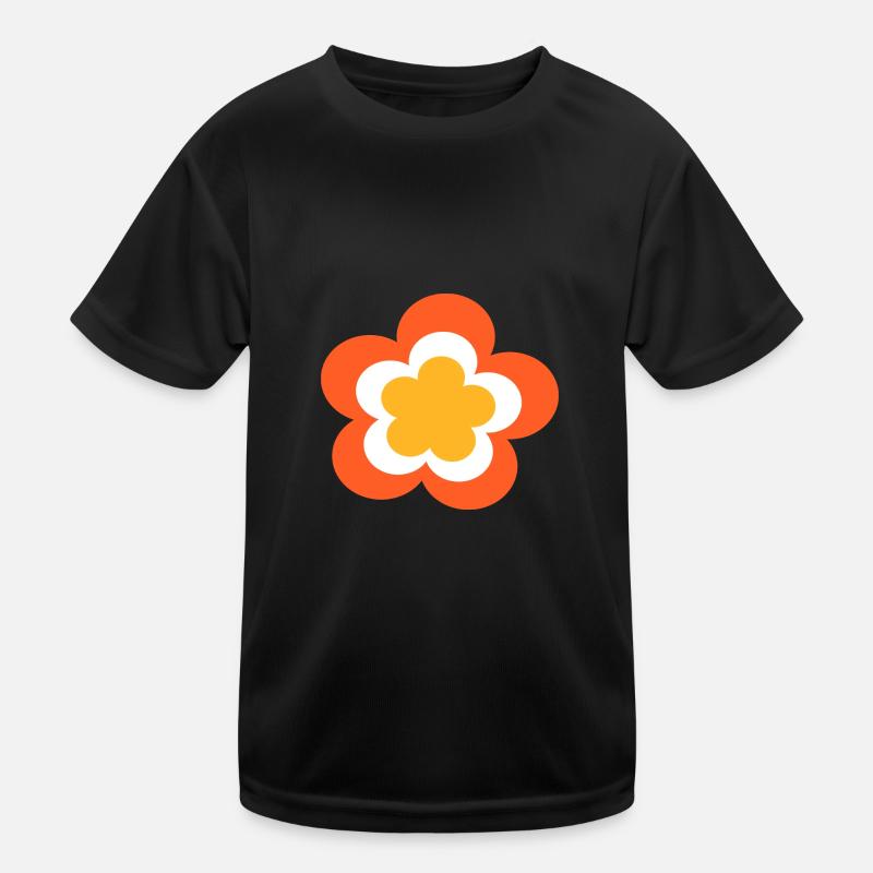 70s Flower Pattern Kids Functional T-Shirt