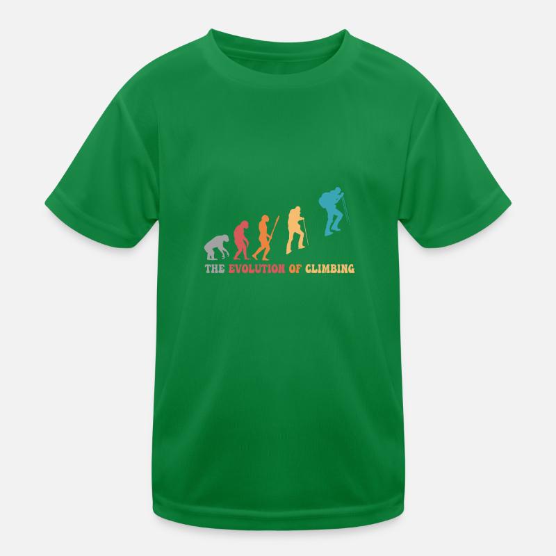 Klettern Evolution des Kletterns Bergsteiger-Humor Kinder Funktions-T-Shirt