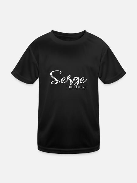 Serge the legend Cadeau T shirt serge - T-shirt sport Enfant - noir - Devant