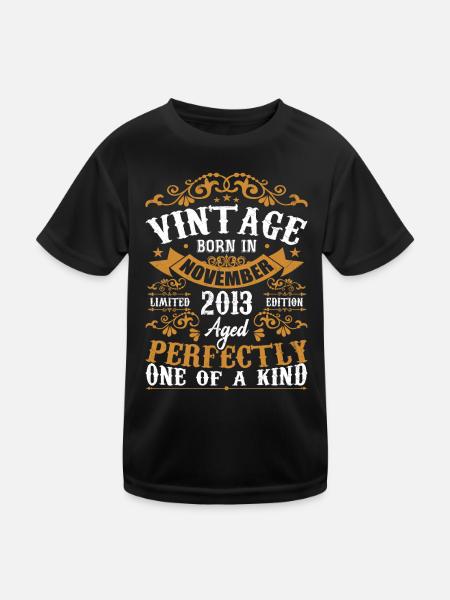 Vintage November 2013 Anniversary November 2013 - Kids Functional T-Shirt - black - Front