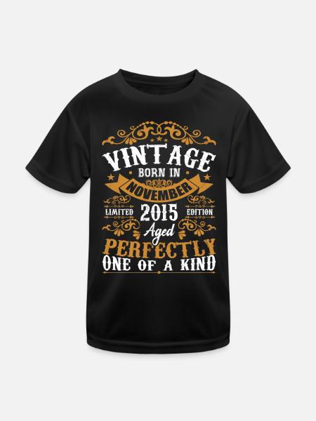 Vintage November 2015 Anniversary November 2015 - Kids Functional T-Shirt - black - Front