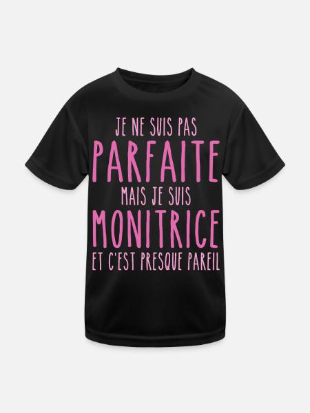 Nicht perfekt, aber ich bin ein Monitor - Kinder Funktions-T-Shirt - Schwarz - Vorne