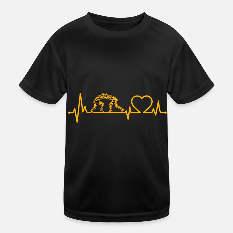 Wrestling Heartbeat Kids Functional T-Shirt