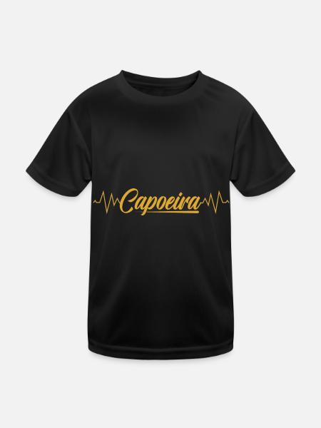 Capoeira - Kinder Funktions-T-Shirt - Schwarz - Vorne
