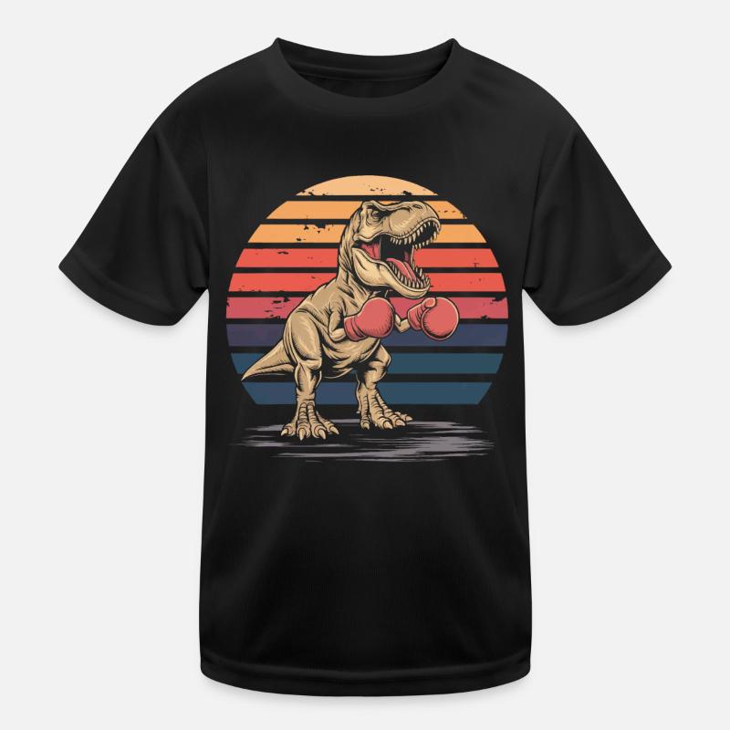 Dinosaurier mit Boxhandschuhen Boxen vintage Kinder Funktions-T-Shirt