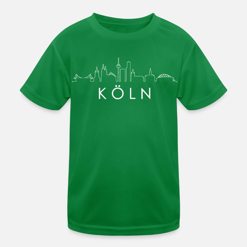 Köln Silhouette Kölner Dom Deutschland Cologne Kinder Funktions-T-Shirt