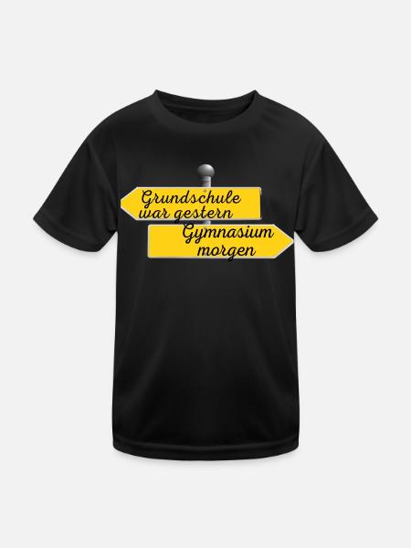 Grundschule war gestern - Kinder Funktions-T-Shirt - Schwarz - Vorne