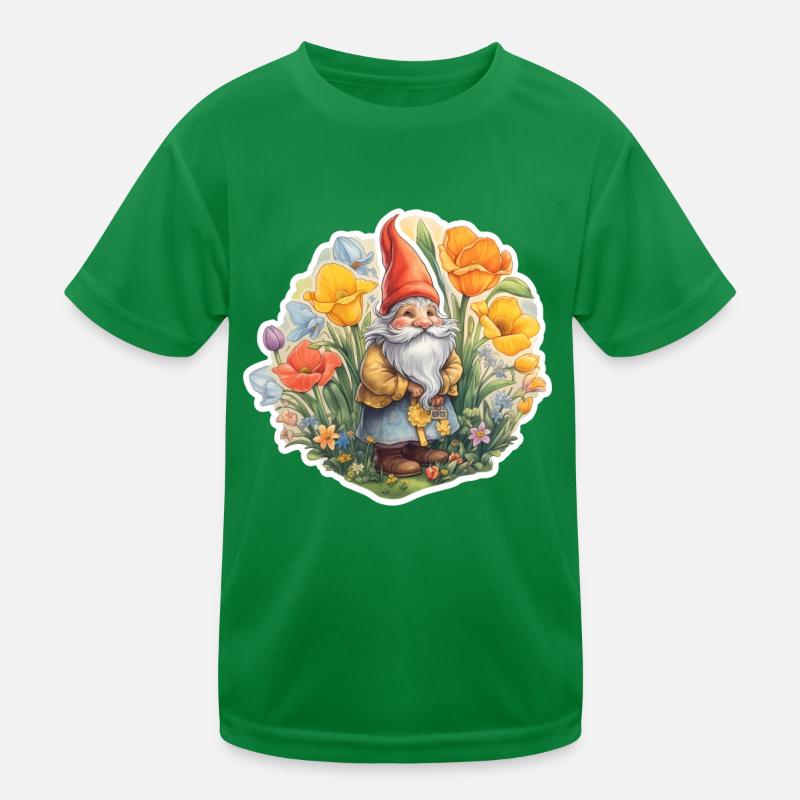 Nain dans une prairie fleurie T-shirt sport Enfant