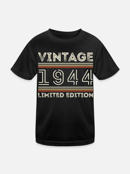 Jahrgang 1944 - Jahr 1944 Geburtstagsgeschenk 1944 - Kinder Funktions-T-Shirt - Schwarz - Vorne