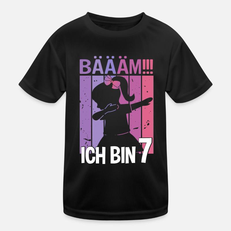 Mädchen Tanzen Bääm Ich bin 7 Jahre Dab Geburtstag Kinder Funktions-T-Shirt