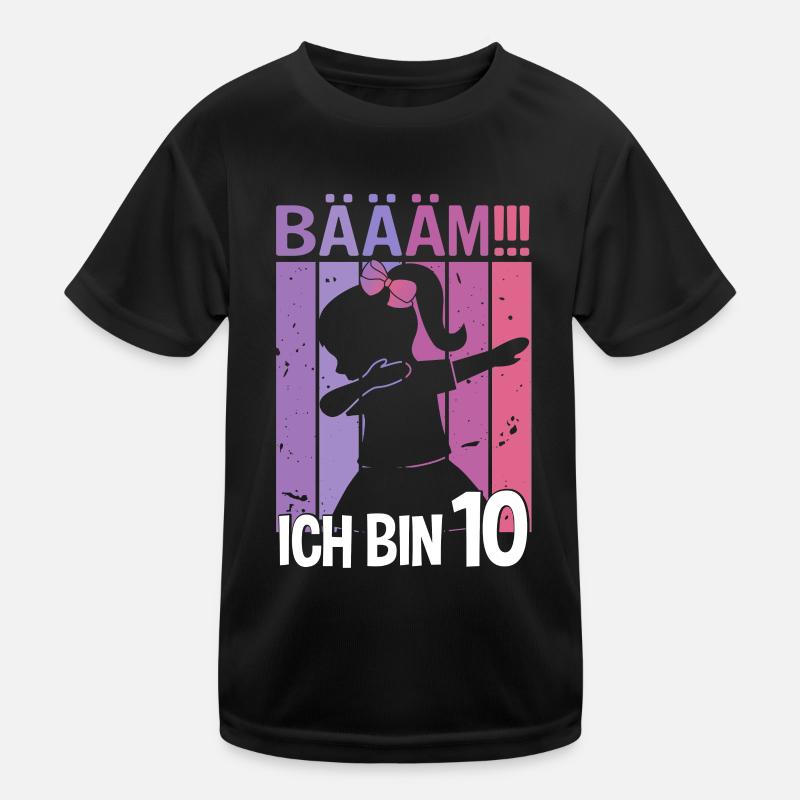 Mädchen Tanzt Bääm Ich bin 10 Jahre Dab Geburtstag Kinder Funktions-T-Shirt