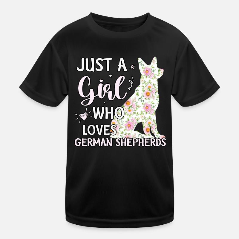 Nur ein Junge, der Deutsche Schäferhunde liebt Kinder Funktions-T-Shirt