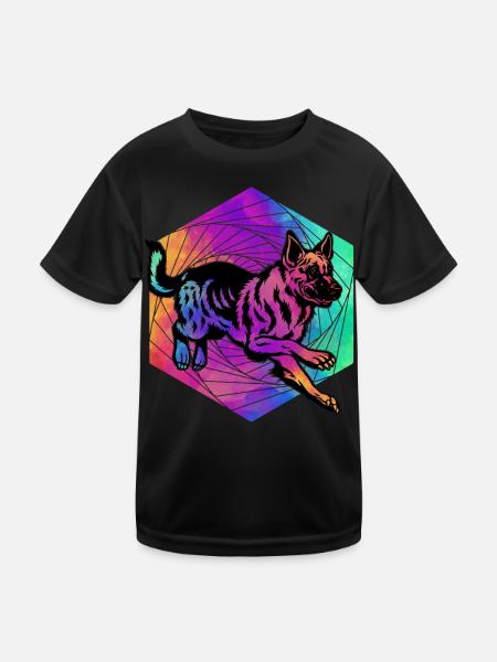 German Shepherd - Kids Functional T-Shirt - black - Front