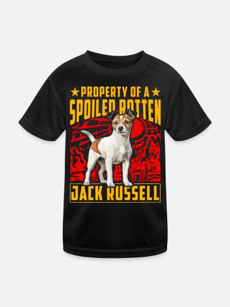 Property of a spoiled rotten Jack Russell - Kids Functional T-Shirt - black - Front