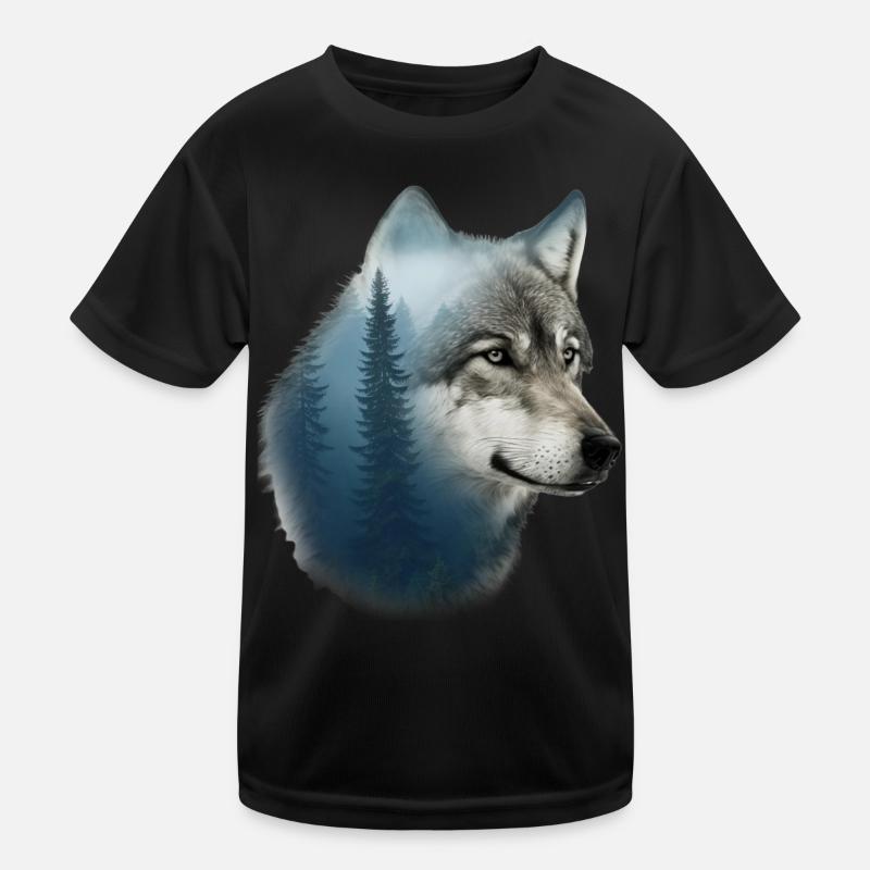 Wolf Kinder Funktions-T-Shirt