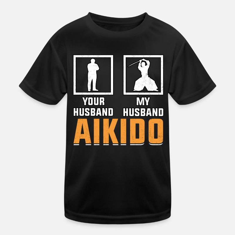 Aikido Ehemann Kinder Funktions-T-Shirt