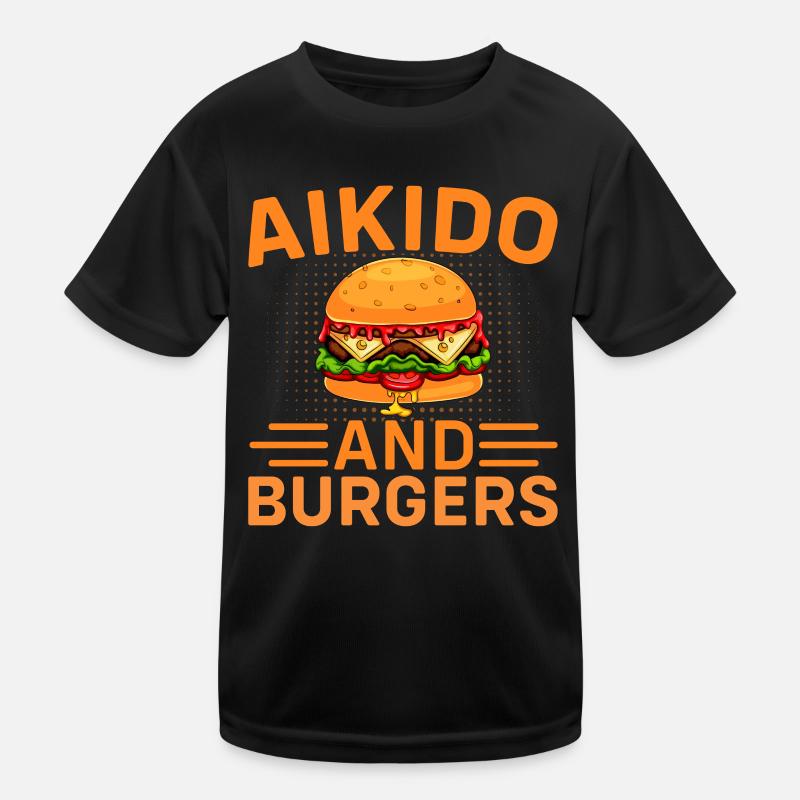 Aikido und Burger Kinder Funktions-T-Shirt