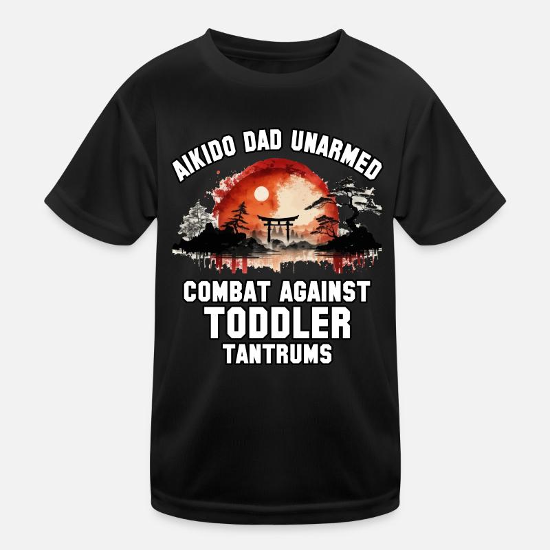 Aïkido Papa combat à mains nues contre les crises de colère des tout-petits T-shirt sport Enfant