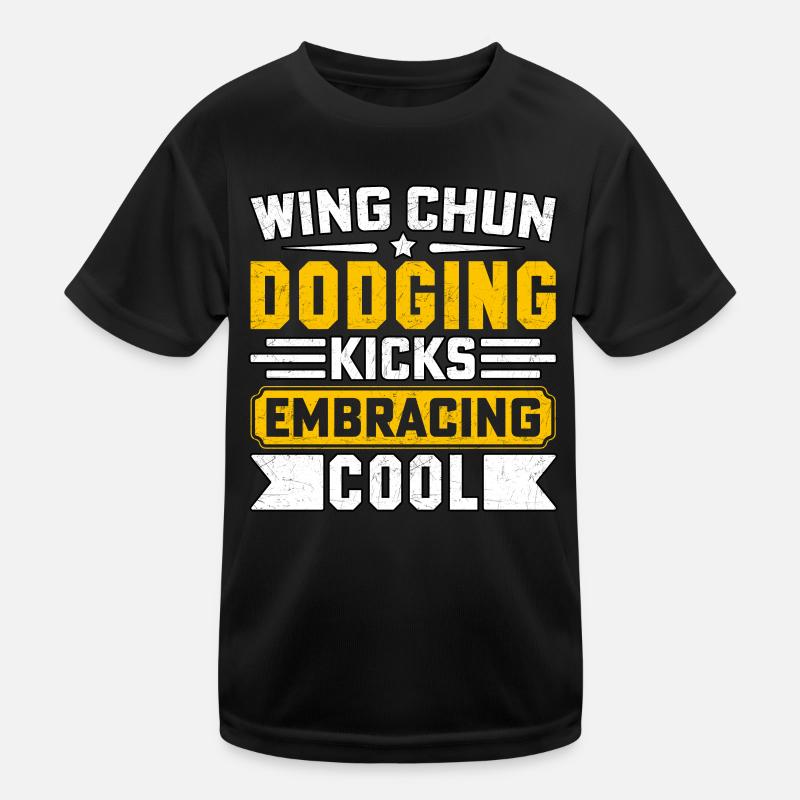 Wing Chun dodging kicks embracing cool Kids Functional T-Shirt