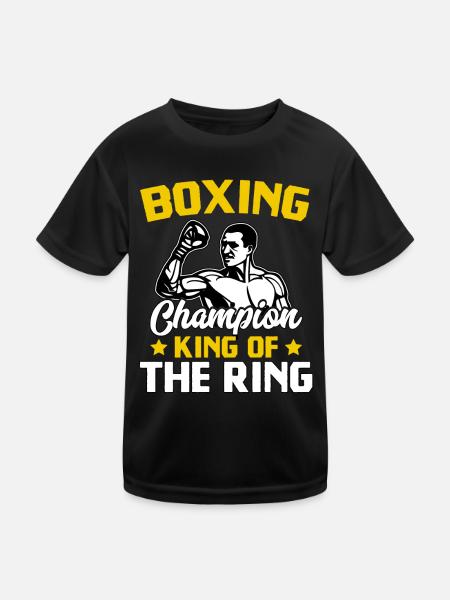 Box-Champion König des Rings - Kinder Funktions-T-Shirt - Schwarz - Vorne