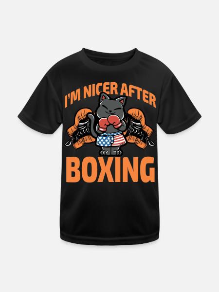Ich bin netter nach dem Boxen - Kinder Funktions-T-Shirt - Schwarz - Vorne