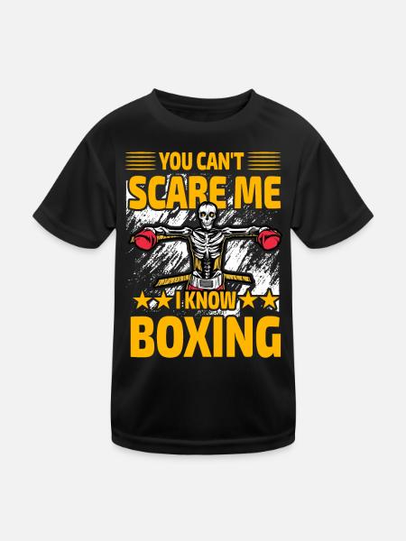 Du kannst mich nicht erschrecken, ich kenne Boxen - Kinder Funktions-T-Shirt - Schwarz - Vorne