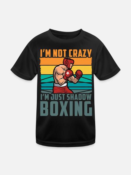 Ich bin nicht verrückt, ich bin nur Schattenboxen - Kinder Funktions-T-Shirt - Schwarz - Vorne