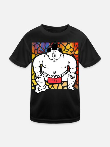 Sumo - Kinder Funktions-T-Shirt - Schwarz - Vorne