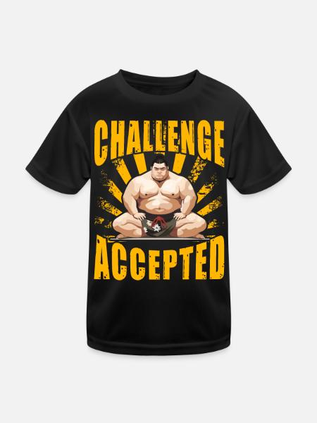Défi Sumo accepté - T-shirt sport Enfant - noir - Devant