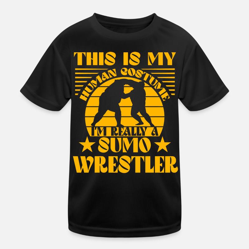 This is my Human Costume I'm really a Sumo Wrestle - Kids Functional T-Shirt - black