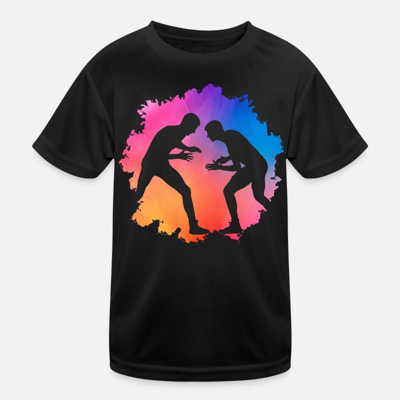 Ringen - Kinder Funktions-T-Shirt - Schwarz