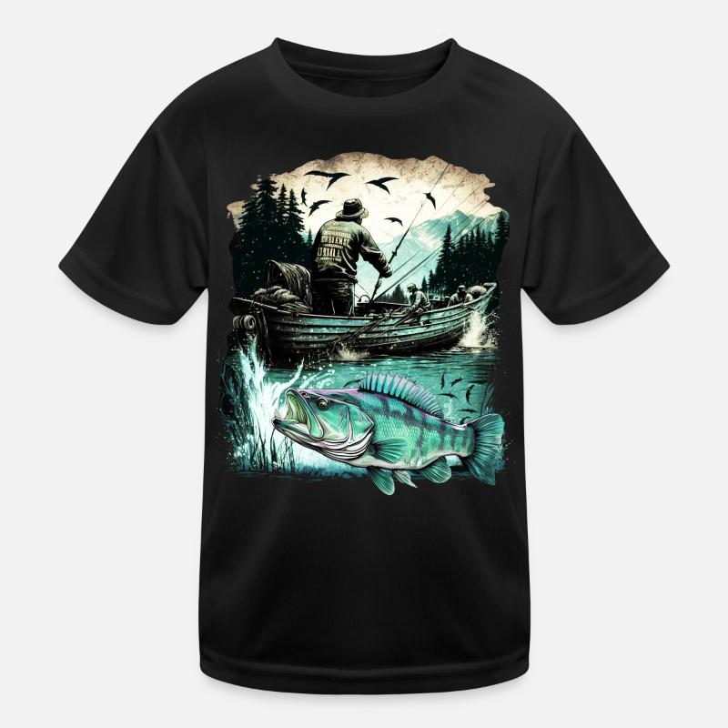 Bassfisch Kinder Funktions-T-Shirt