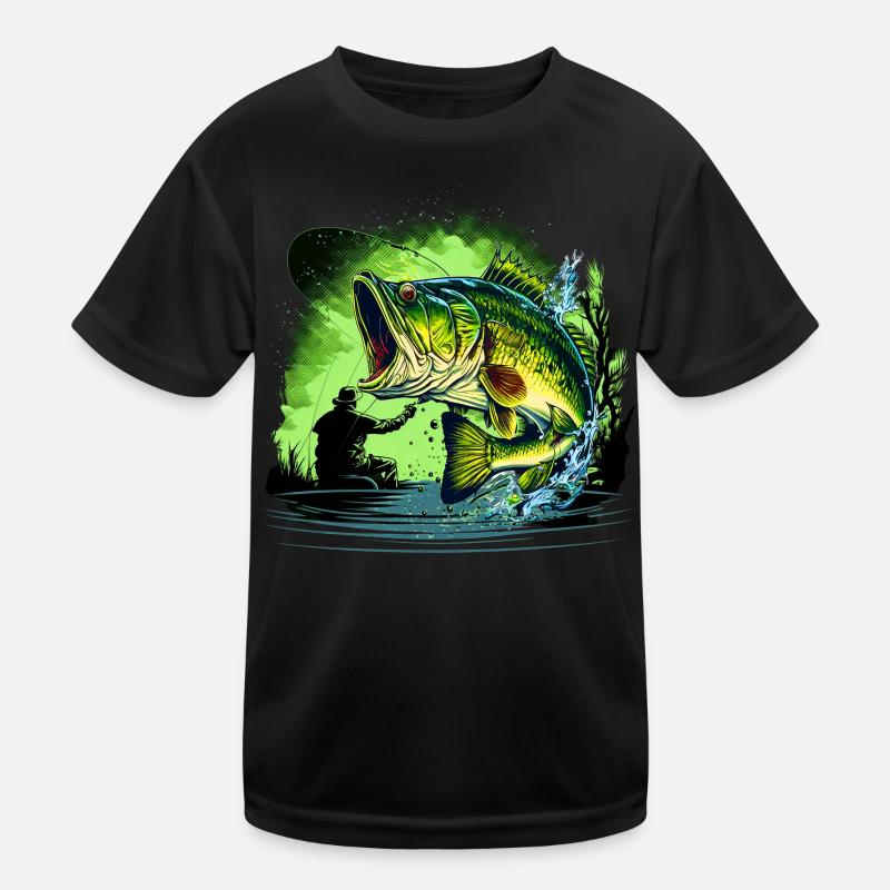 Bassfisch Kinder Funktions-T-Shirt